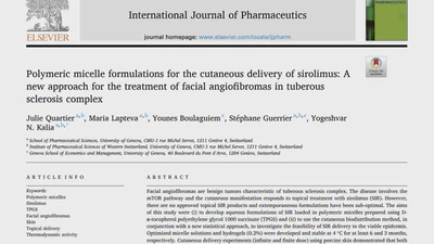 Polymeric Micelle Formulations for the Cutaneous Delivery of Sirolimus: A New Approach for Treating Facial Angiofibromas in Tuberous Sclerosis Complex featured image